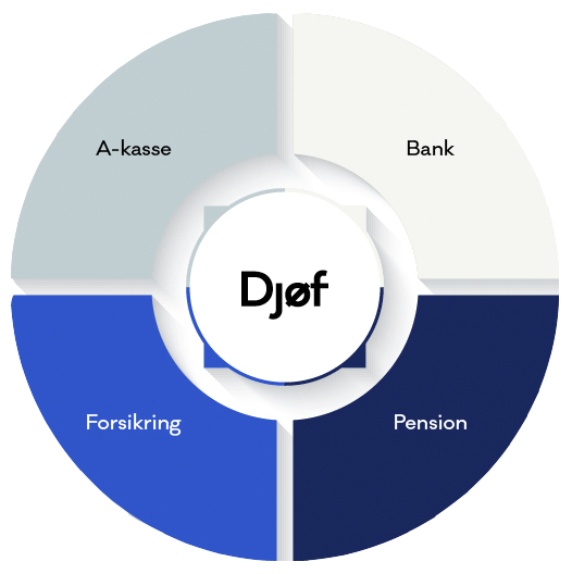 Illustration af Djøfs 360 graders sikkerhedsnet